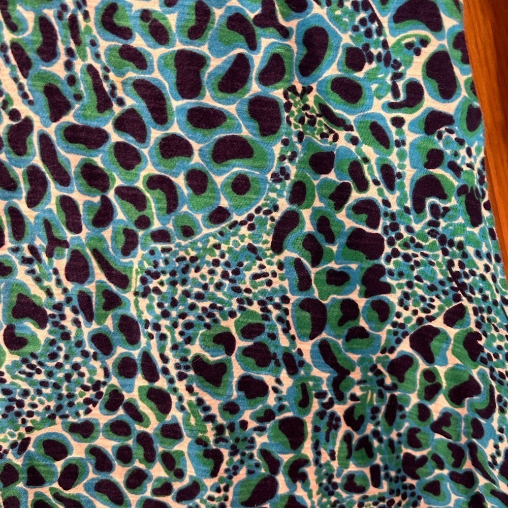 Lilly Pulitzer Dress Blue Green Animal Print 3/4 Sleeve Cotton - Picture 4 of 8